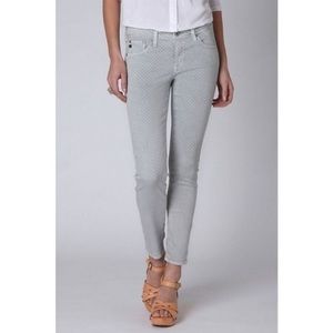 AG Adriano Goldschmied Jeans Polka Dot Gray White Pants the Stevie Ankle - 28 R
